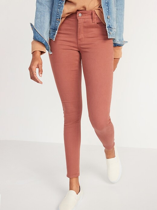 Image number 1 showing, Mid-Rise Pop-Color Rockstar Super Skinny Jeans for Women