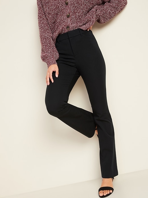 Image number 1 showing, High-Waisted Pixie Full-Length Flare Pants for Women