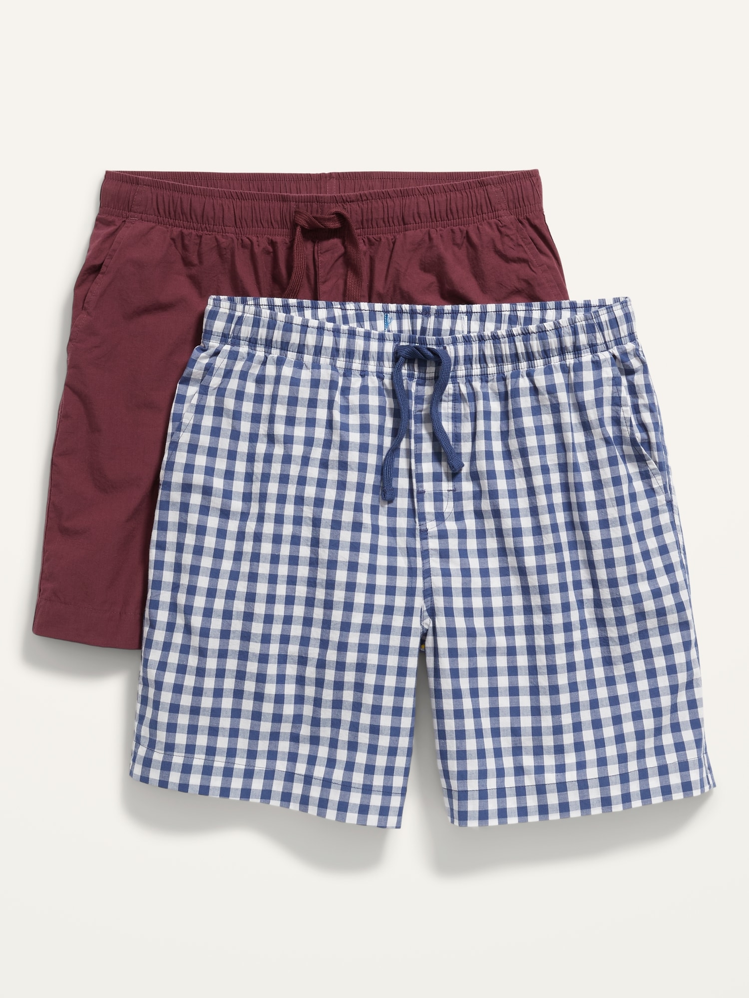 Old Navy Cotton Poplin Pajama Shorts 2-Pack for Men --7-inch inseam multi. 1