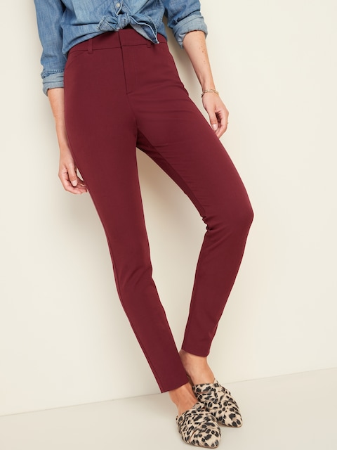 High-Waisted Pixie Skinny Pants - Crimson Cranberry