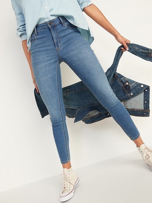 Image number 1 showing, High-Waisted Super Skinny Ankle Jeans