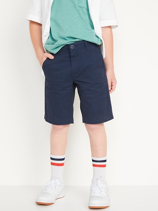 Built-In Flex Twill Straight Uniform Shorts for Boys (At Knee)
