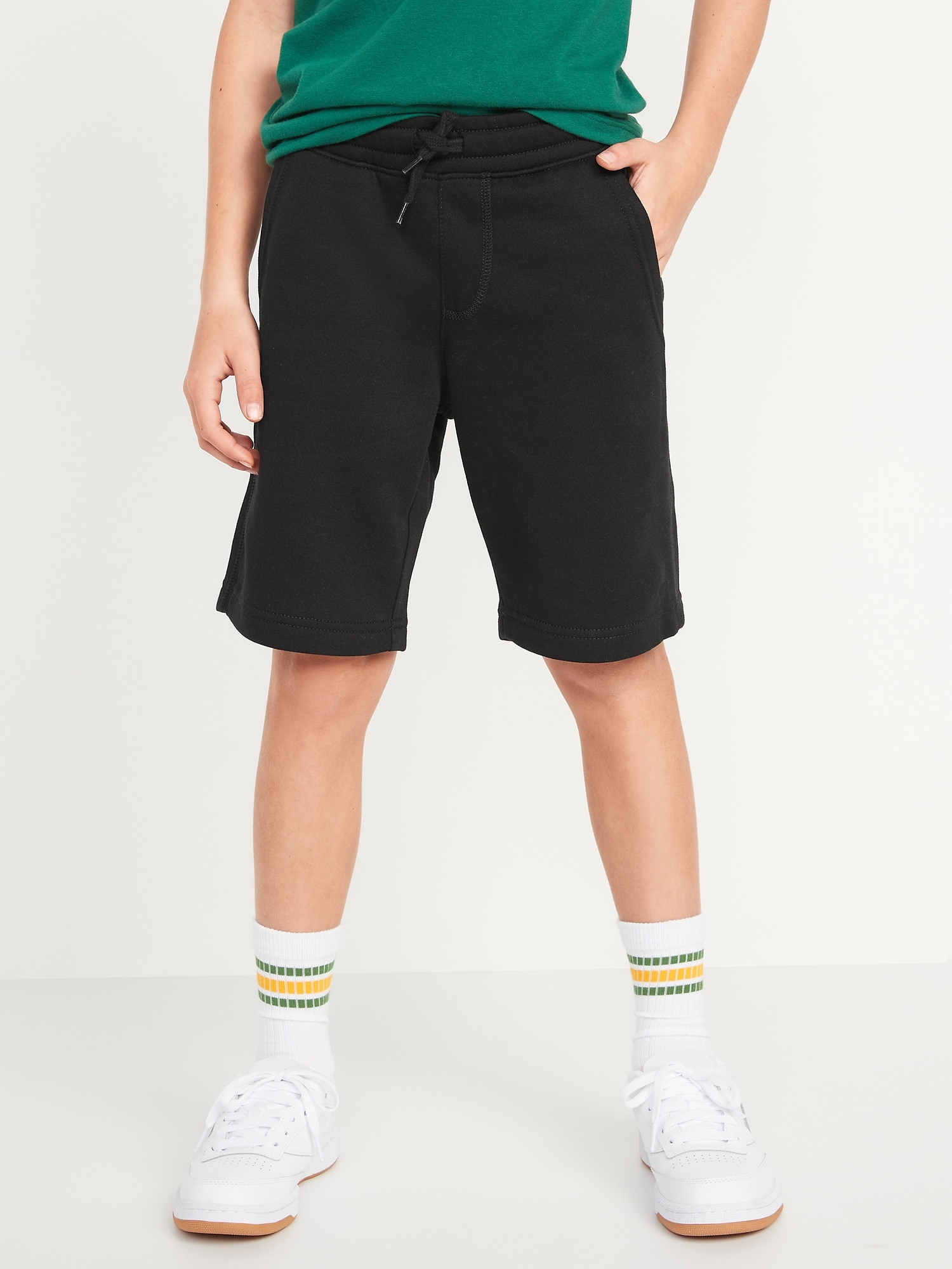 Old Navy Fleece Jogger Shorts for Boys (At Knee) black. 1