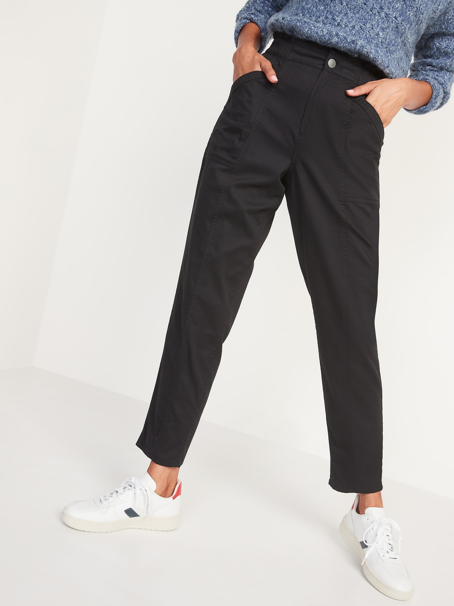 Shop Christy Belted Pant in Navy