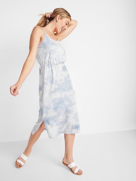 Old Navy - Waist-Defined Tie-Dye Slub-Knit Midi Cami Dress for Women