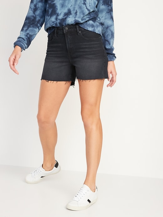 Image number 1 showing, High-Waisted O.G. Straight Cut-Off Jean Shorts For Women -- 3-inch inseam