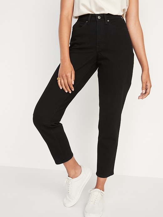 Oldnavy Curvy High-Waisted O.G. Straight Black Ankle Jeans for Women