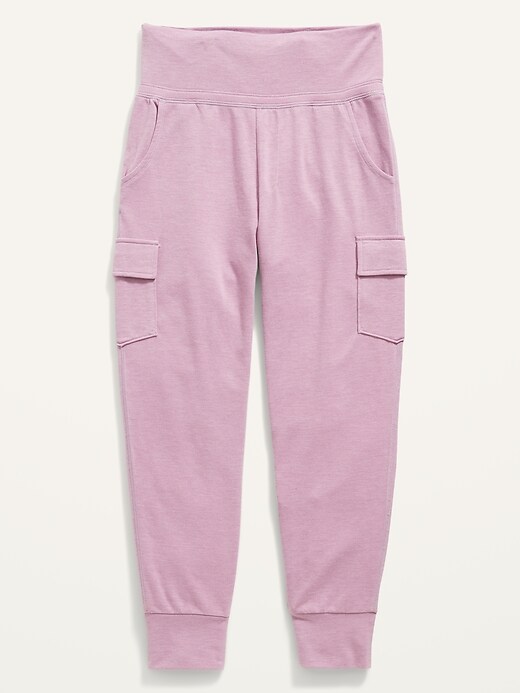 View large product image 1 of 4. UltraLite Fold-Over-Waist French Terry Cargo Joggers for Girls