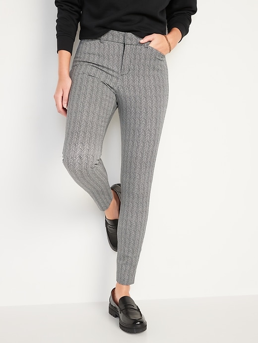 Image number 1 showing, High-Waisted Pixie Printed Full-Length Pants for Women