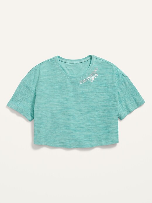 View large product image 1 of 3. Breathe ON Short-Sleeve Cropped Slub-Knit Performance T-Shirt for Girls