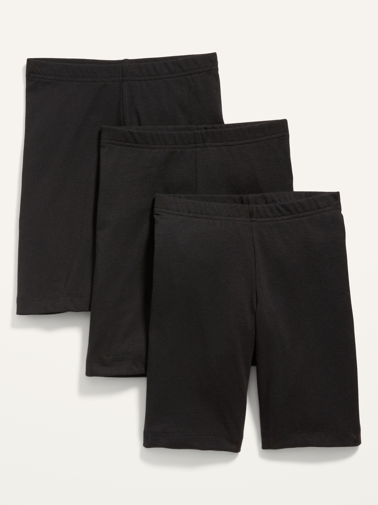 Old Navy Long Jersey Biker Shorts 3-Pack for Girls black. 1