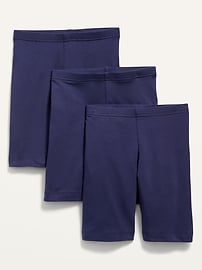 Image number 1 showing, Long Jersey Biker Shorts 3-Pack for Girls