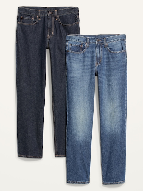 Wow Loose Non-Stretch Jeans 2-Pack - Light Wash/Dark Rinse