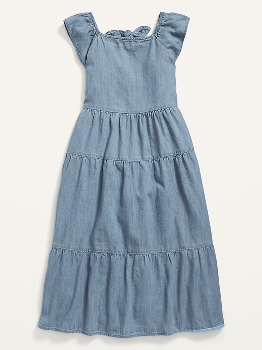 Sleeveless Tiered Back-Tie All-Day Midi Dress for Girls