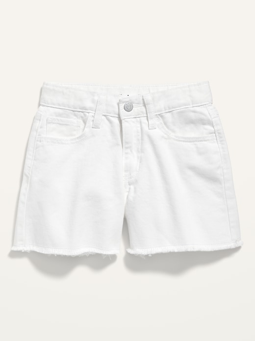 View large product image 1 of 2. High-Waisted Frayed-Hem Twill Shorts for Girls