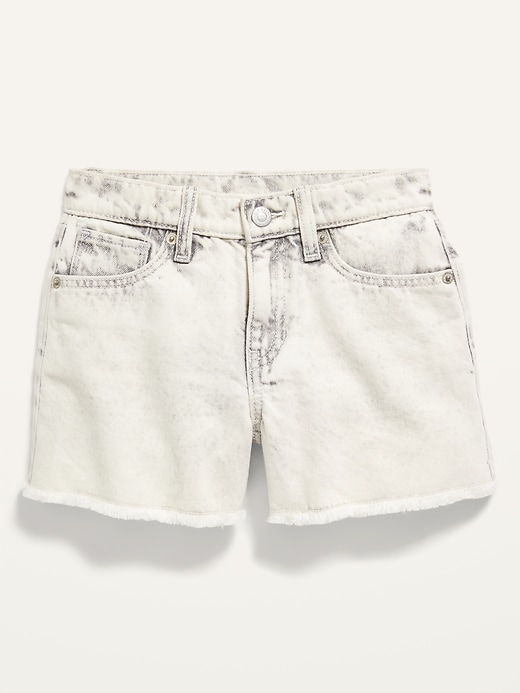 Old Navy Sky-Hi Gray-Wash Frayed-Hem Jean Shorts for Girls. 1