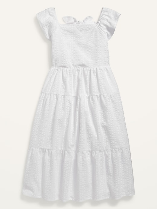 View large product image 1 of 3. Sleeveless Tiered Tie-Back All-Day Midi Dress for Girls