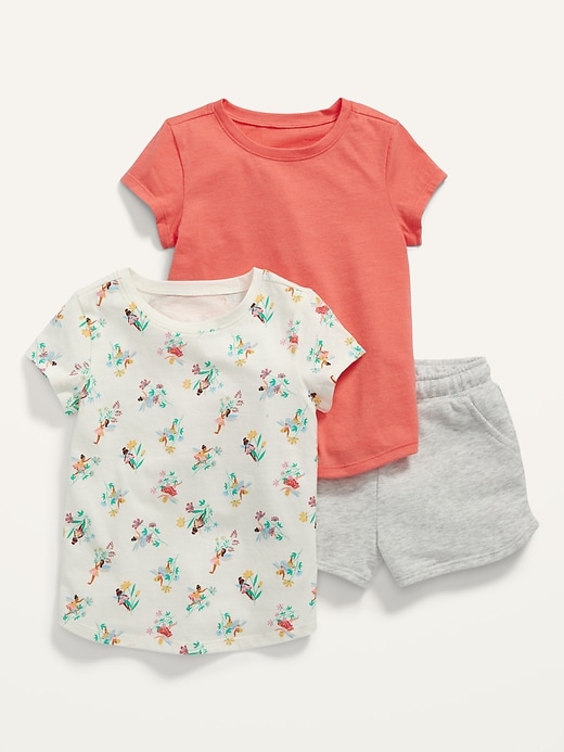 View large product image 1 of 1. T-Shirts & Shorts 3-Pack for Toddler Girls