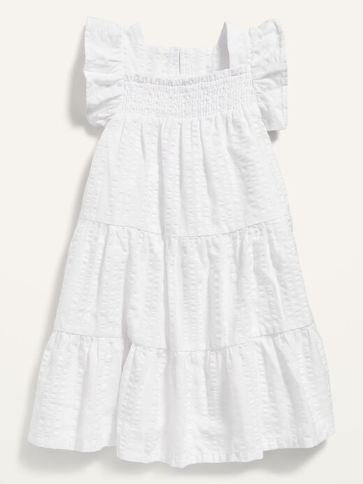 View large product image 1 of 3. Ruffle-Trim Seersucker Swing Dress for Toddler Girls