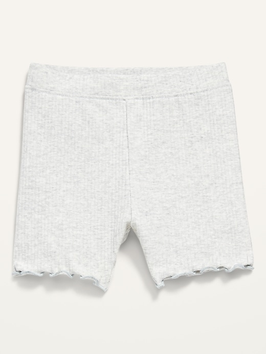 Rib-Knit Lettuce-Edge Biker Shorts for Toddler Girls | Old Navy