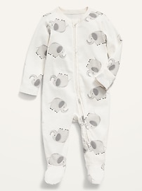 Image number 1 showing, Unisex Printed Footed Sleep & Play One-Piece for Baby
