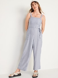 old navy black linen jumpsuit