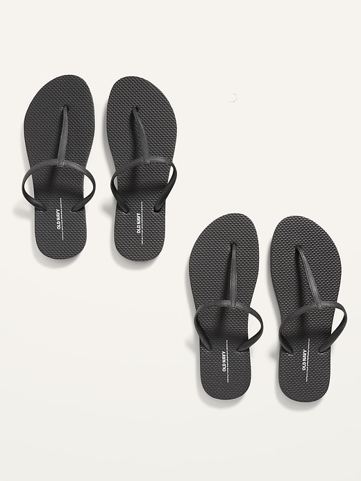 View large product image 1 of 1. T-Strap Flip-Flop Sandals 2-Pack (Partially Plant-Based)