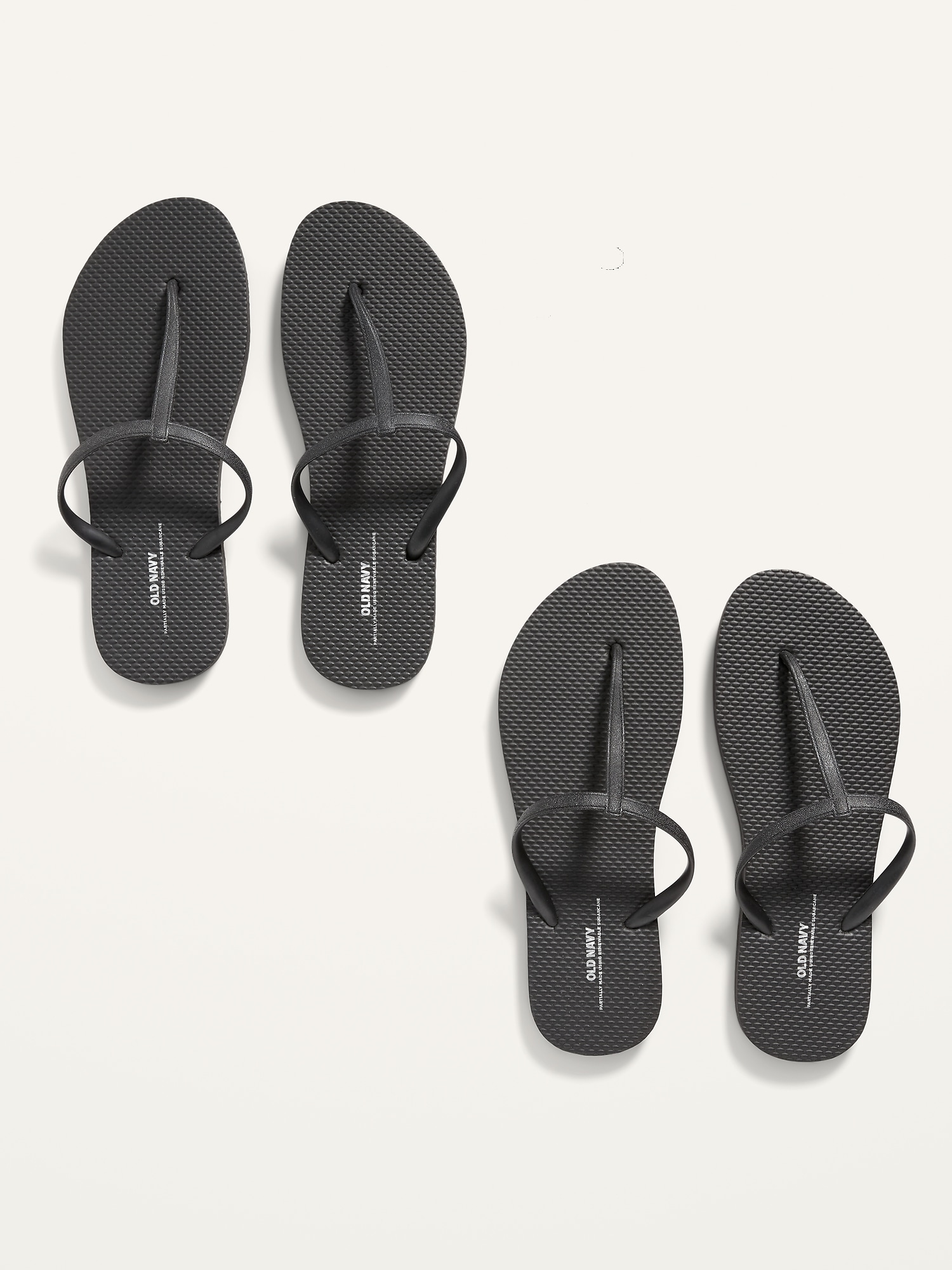 T-Strap Flip-Flop Sandals 2-Pack (Partially Plant-Based)