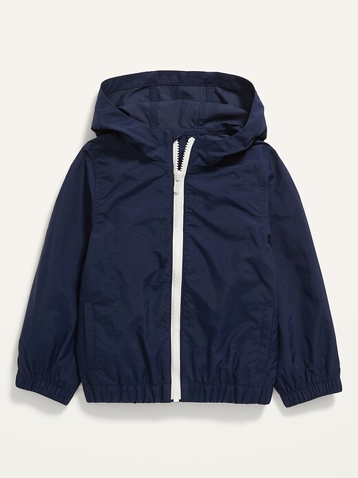 View large product image 1 of 1. Unisex Water-Resistant Hooded Windbreaker Jacket for Toddler