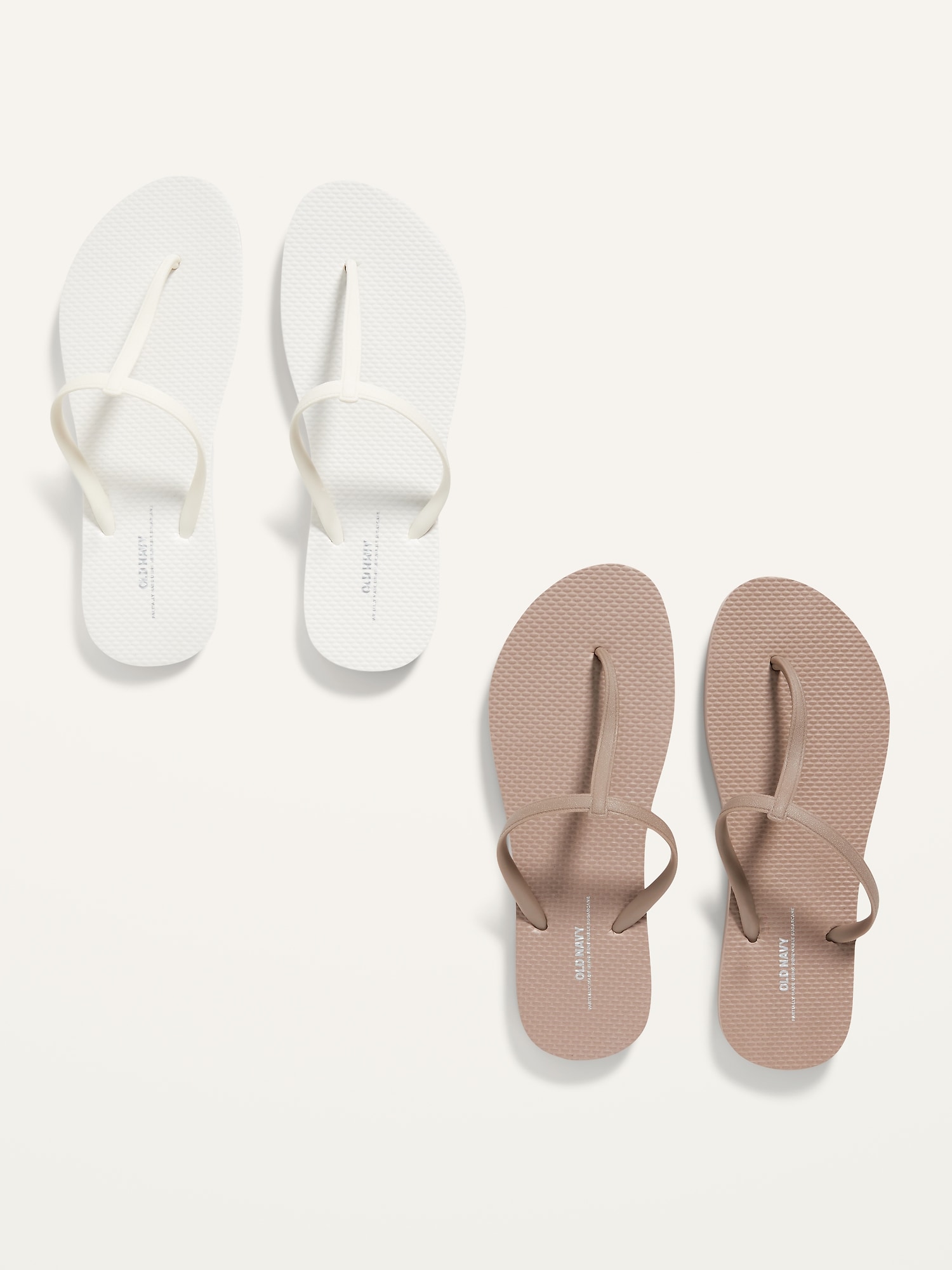 T-Strap Flip-Flop Sandals 2-Pack (Partially Plant-Based)