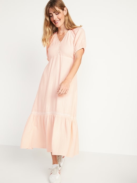 Image number 1 showing, Crinkle-Crepe Maxi Swing Dress