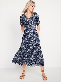 Blue floral dress old on sale navy