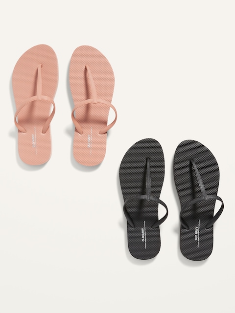 T-Strap Flip-Flop Sandals 2-Pack (Partially Plant-Based)