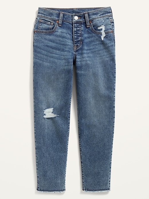 View large product image 1 of 3. High-Waisted Button-Fly Built-In Tough O.G. Straight Jeans for Girls