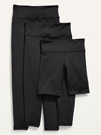 Image number 1 showing, PowerPress Leggings & Biker Shorts Variety 3-Pack for Girls
