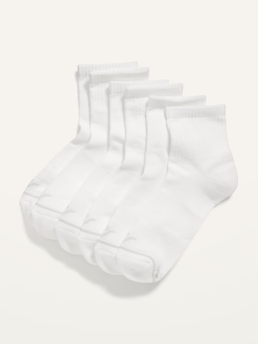 View large product image 1 of 1. 3-Pack Athletic Quarter Crew Socks for Women