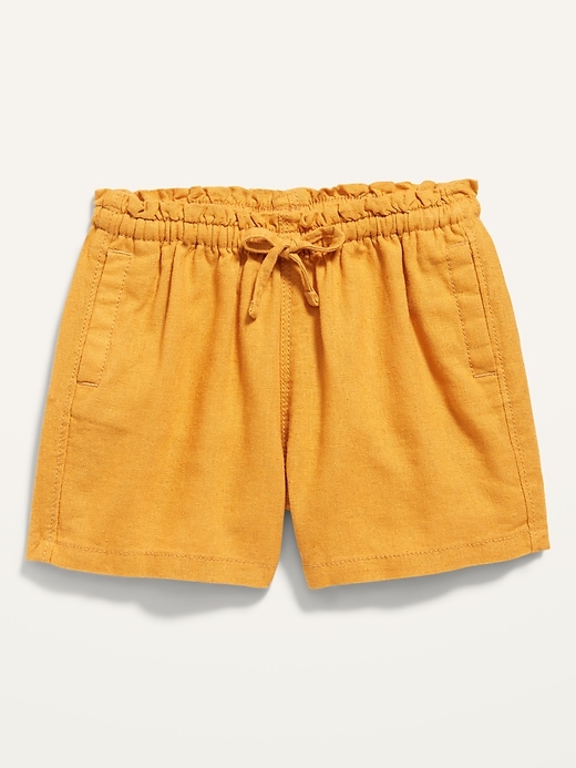 Paperbag-Waist Linen-Blend Pull-On Shorts for Toddler Girls | Old Navy