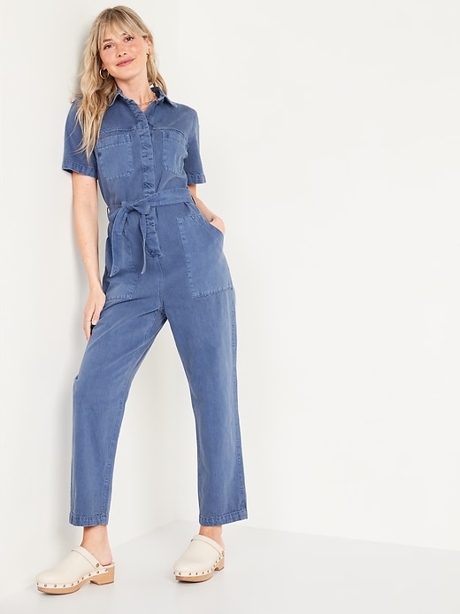 old navy tie belt utility jumpsuit