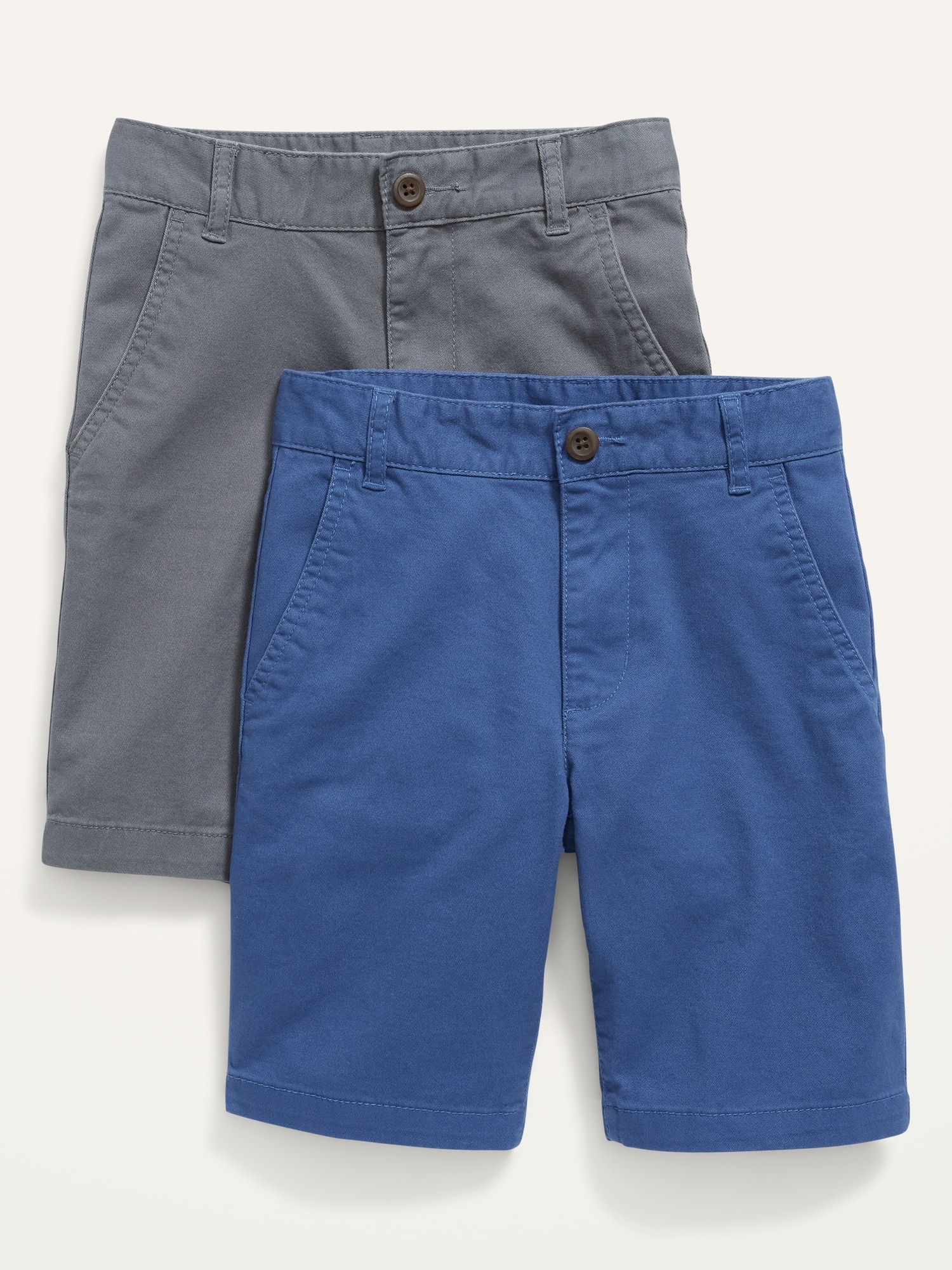 Old Navy Built-In Flex Straight Twill Shorts 2-Pack for Boys (At Knee) gray. 1
