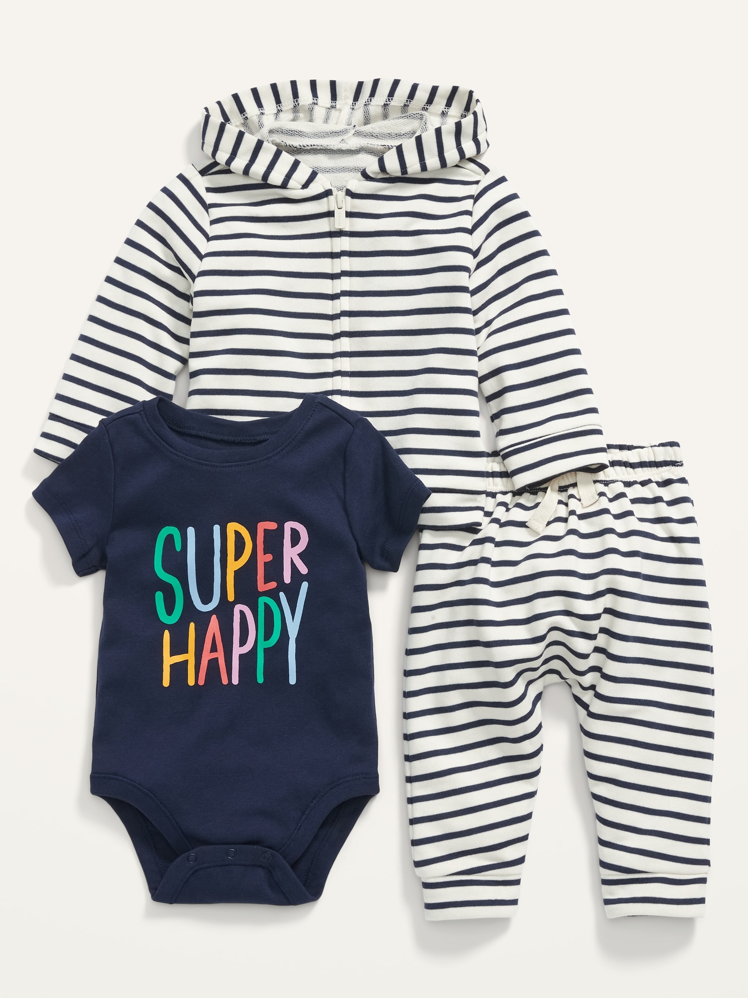 Hoodie, Sweatpants & Bodysuit 3-Piece Set for Baby