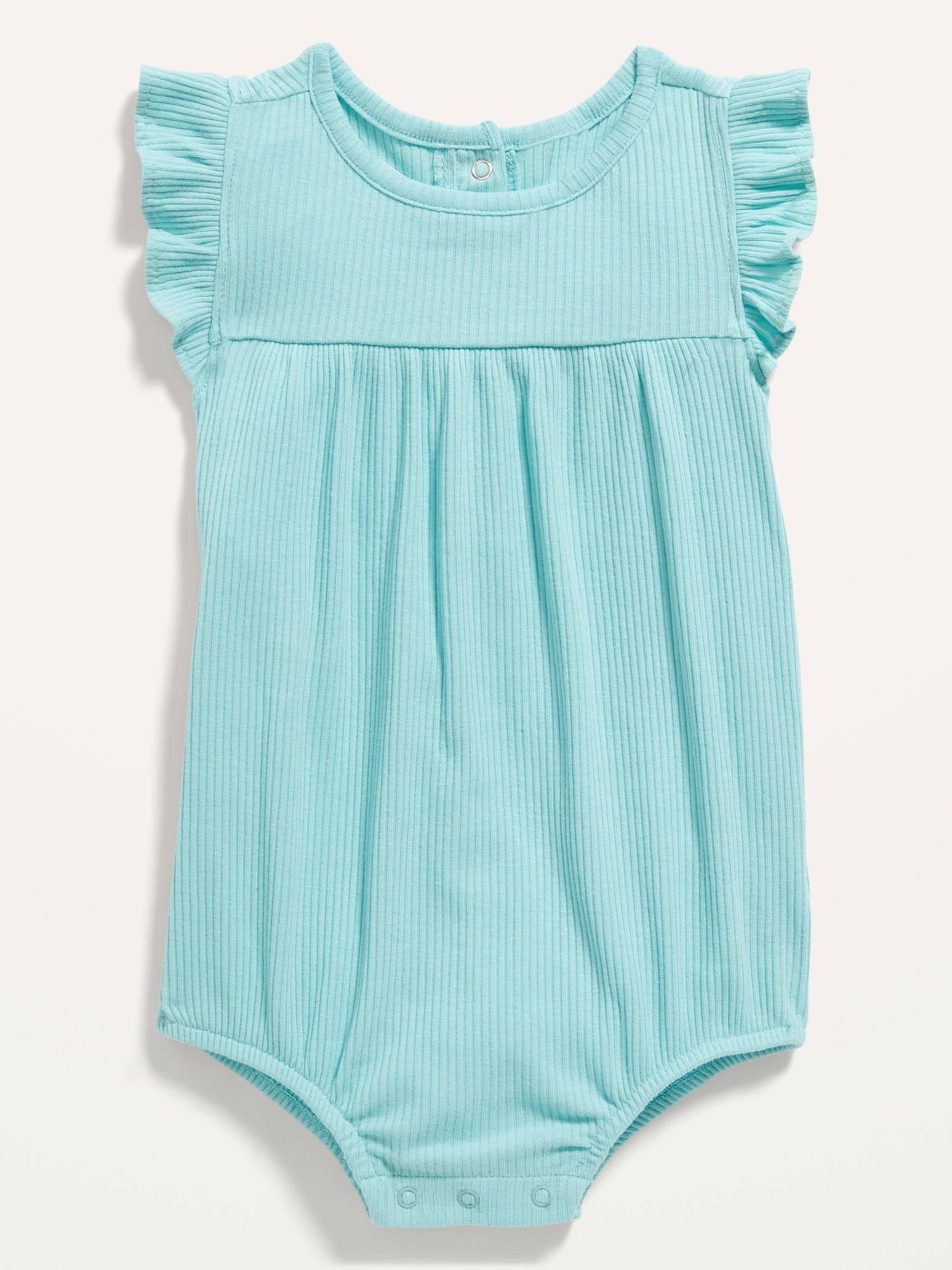 Rib-Knit Flutter-Sleeve One-Piece Romper for Baby | Old Navy