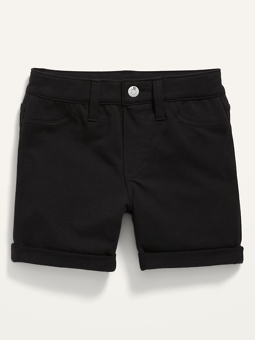 View large product image 1 of 1. High-Waisted French Terry Rolled-Cuff Midi Shorts for Girls
