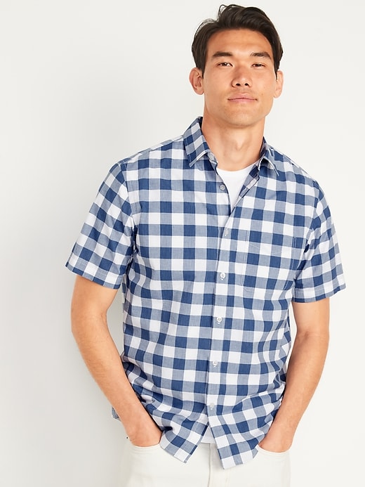 Image number 1 showing, Gingham Built-In Flex Everyday Short-Sleeve Shirt