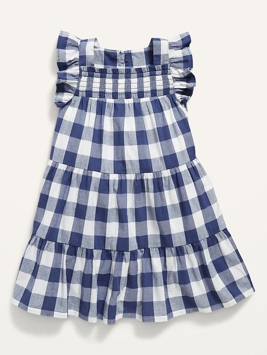 Ruffle-Trim Tiered Gingham Swing Dress for Toddler Girls | Old Navy