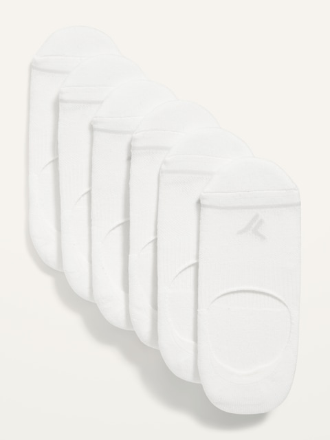 No-Show Athletic Socks 6-Pack for Women - Bright White