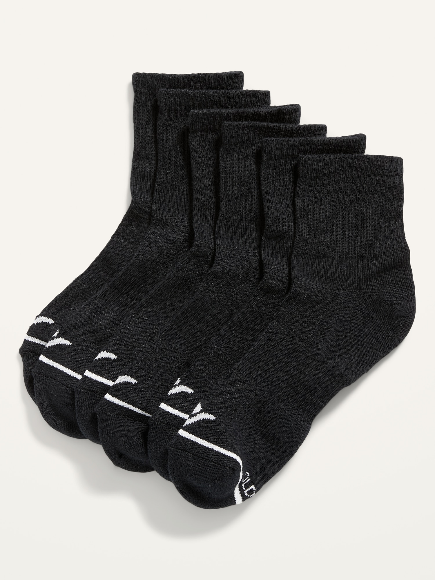 Old Navy 3-Pack Athletic Quarter Crew Socks for Women black. 1