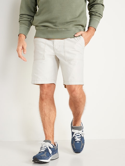 Image number 1 showing, Straight Lived-In Khaki Shorts -- 9-inch inseam