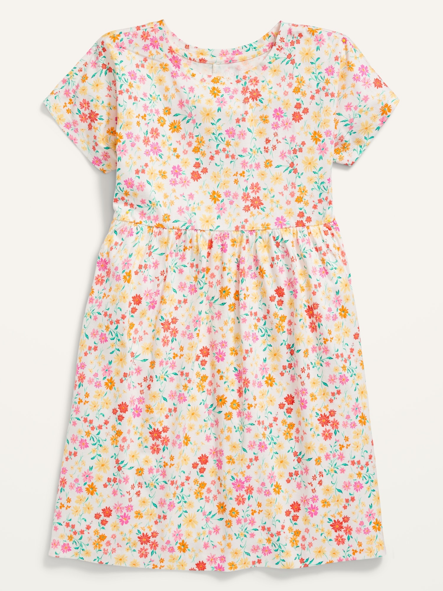Oldnavy Short-Sleeve Printed Swing Jersey-Knit Dress for Girls