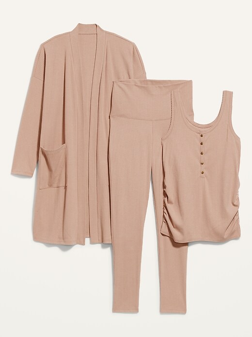 3-Piece Maternity Loungewear Set - Maternity Robe + Pajama Set – Kiddipedia  Store