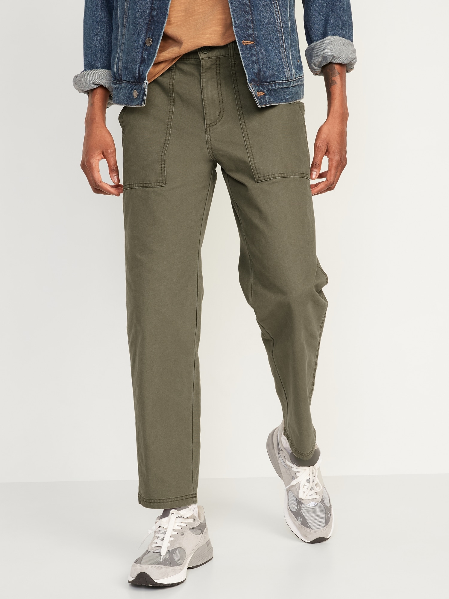 Loose Taper Non-Stretch Canvas Workwear Pants